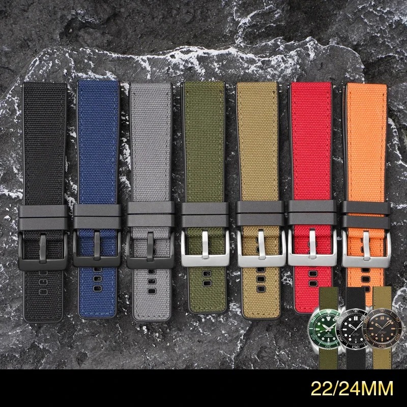Canvas Strap Watch - 20mm 22mm 24mm Quick Release Woven