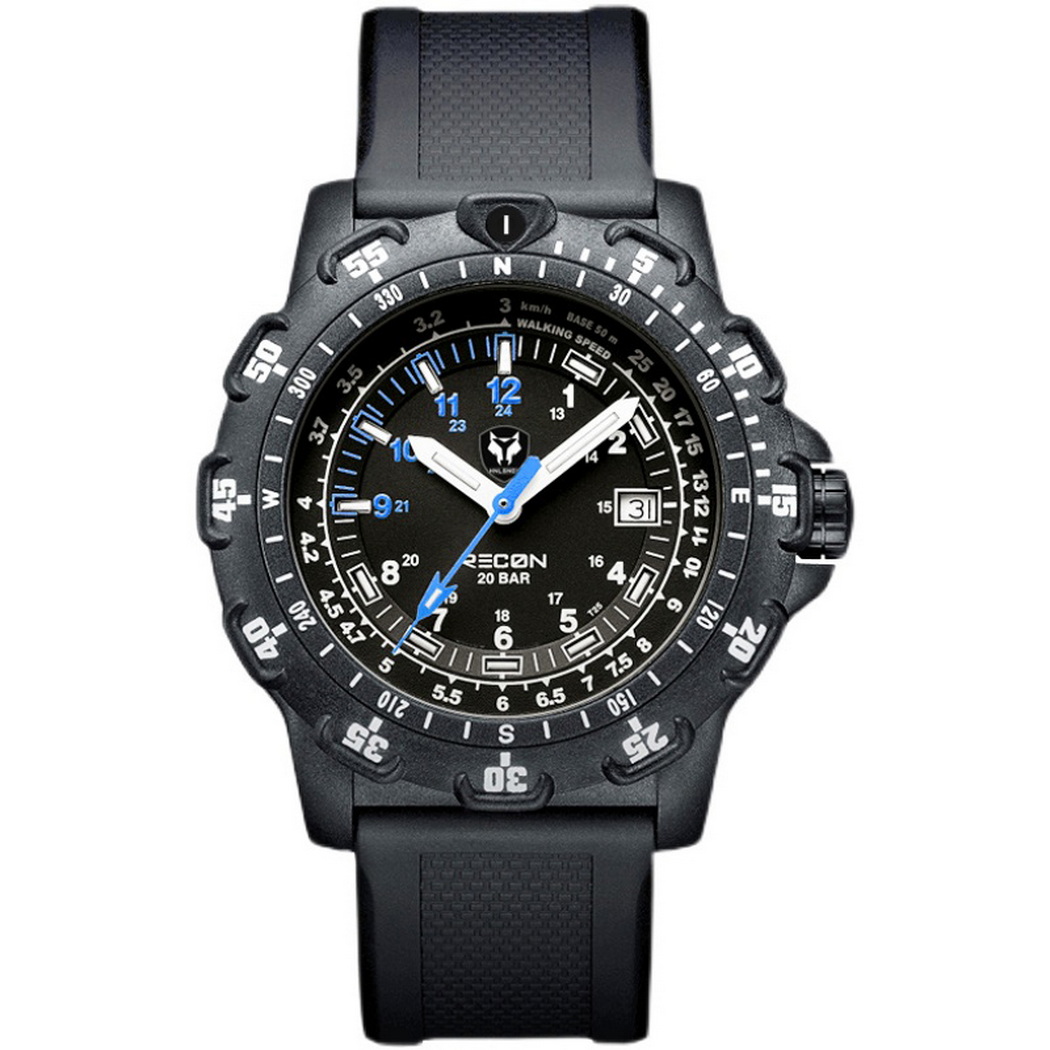 Rubber Strap Diver - Hnlgnox Herren-Pilotenuhren, Sportuhr, Militär, 20 Bar,