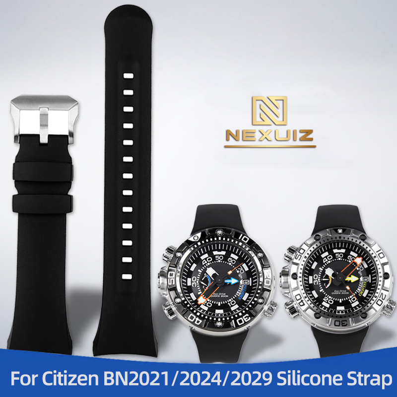 Citizen Watch Promaster - Spezielles gebogenes Silikon-Uhrenarmband für Citizen Big