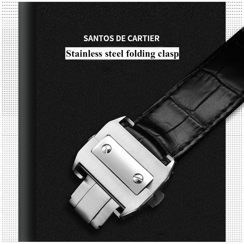 Hochwertiges Rindsleder-Uhrena – Cartier Watch Santos Bewertung und Preis